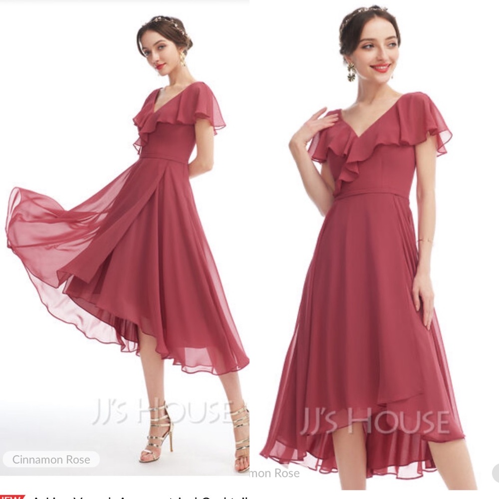 Asymmetrical Cocktail Dress Cinnamon Rose